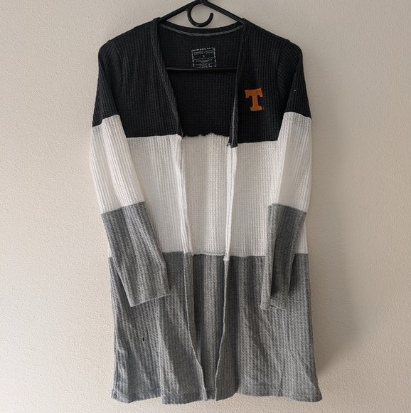 University of Tennessee Black/Gray/White Striped Cardigan sz S Gameday Couture - Picture 1 of 8